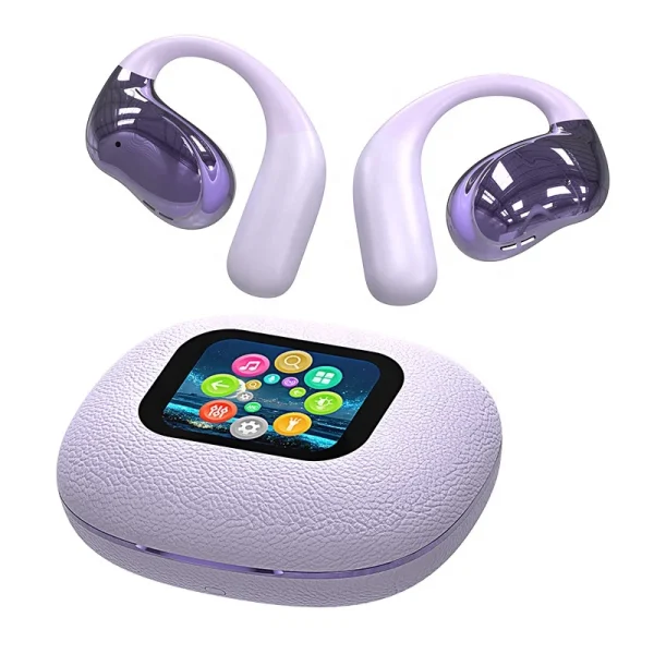 Universal Dual-Ear AI Translation TWS Headphone | Long Battery Life, LCD Digital Display, Smart Ear-Hook & Noise Cancelling Earphone
